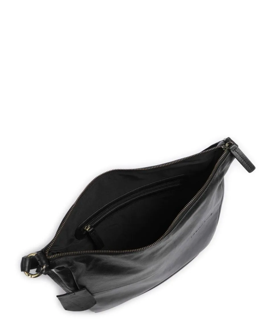 Natural Norah Beuteltasche genarbtes Rindsleder schwarz