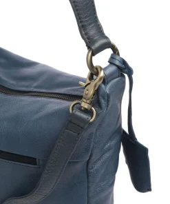 Natural Norah Beuteltasche genarbtes Rindsleder dunkelblau