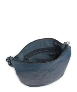 Natural Norah Beuteltasche genarbtes Rindsleder dunkelblau