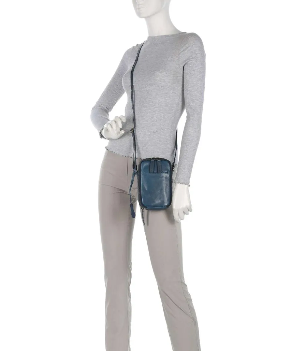 Natural Norah Handytasche genarbtes Rindsleder petrol