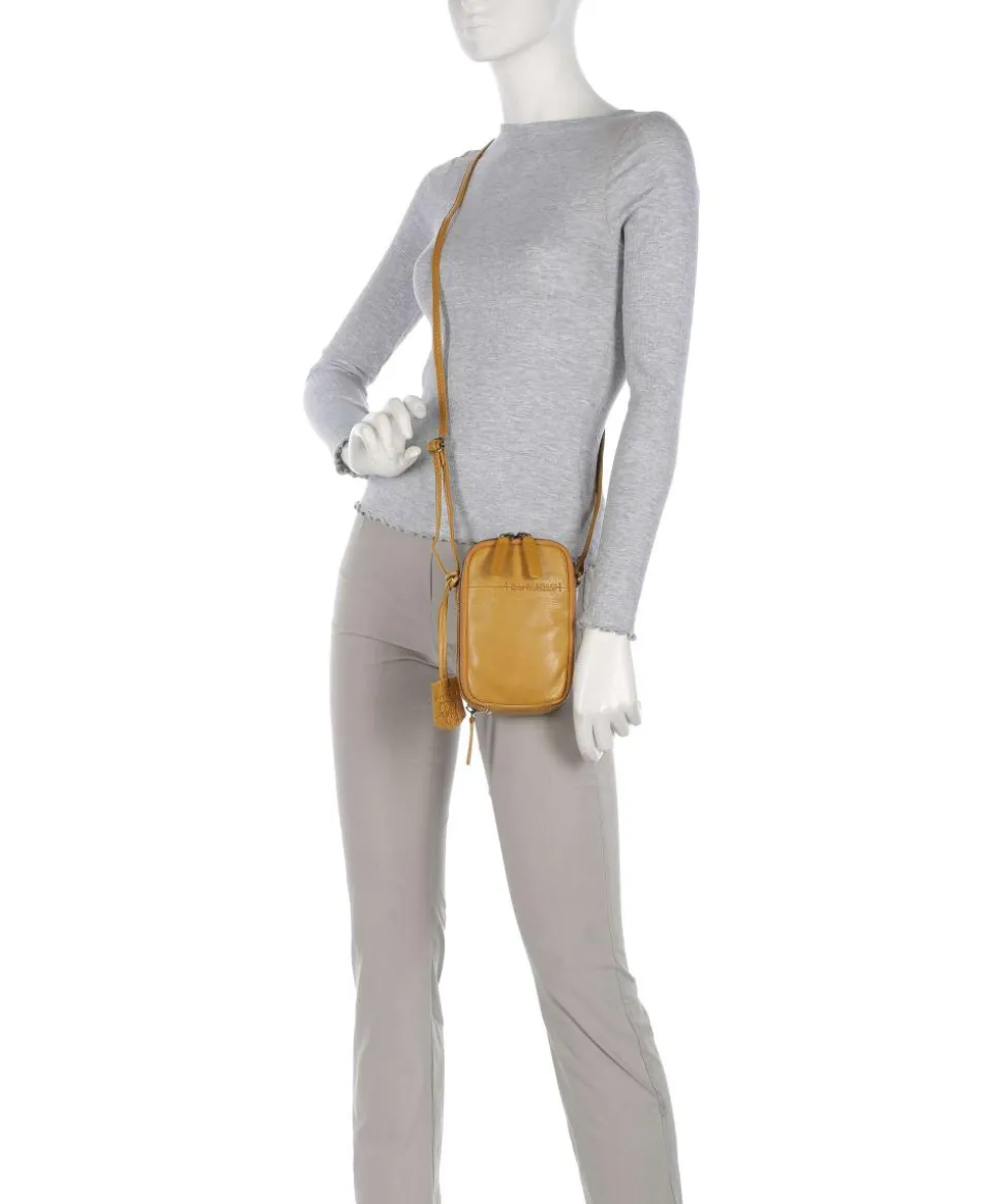 Natural Norah Handytasche genarbtes Rindsleder senfgelb