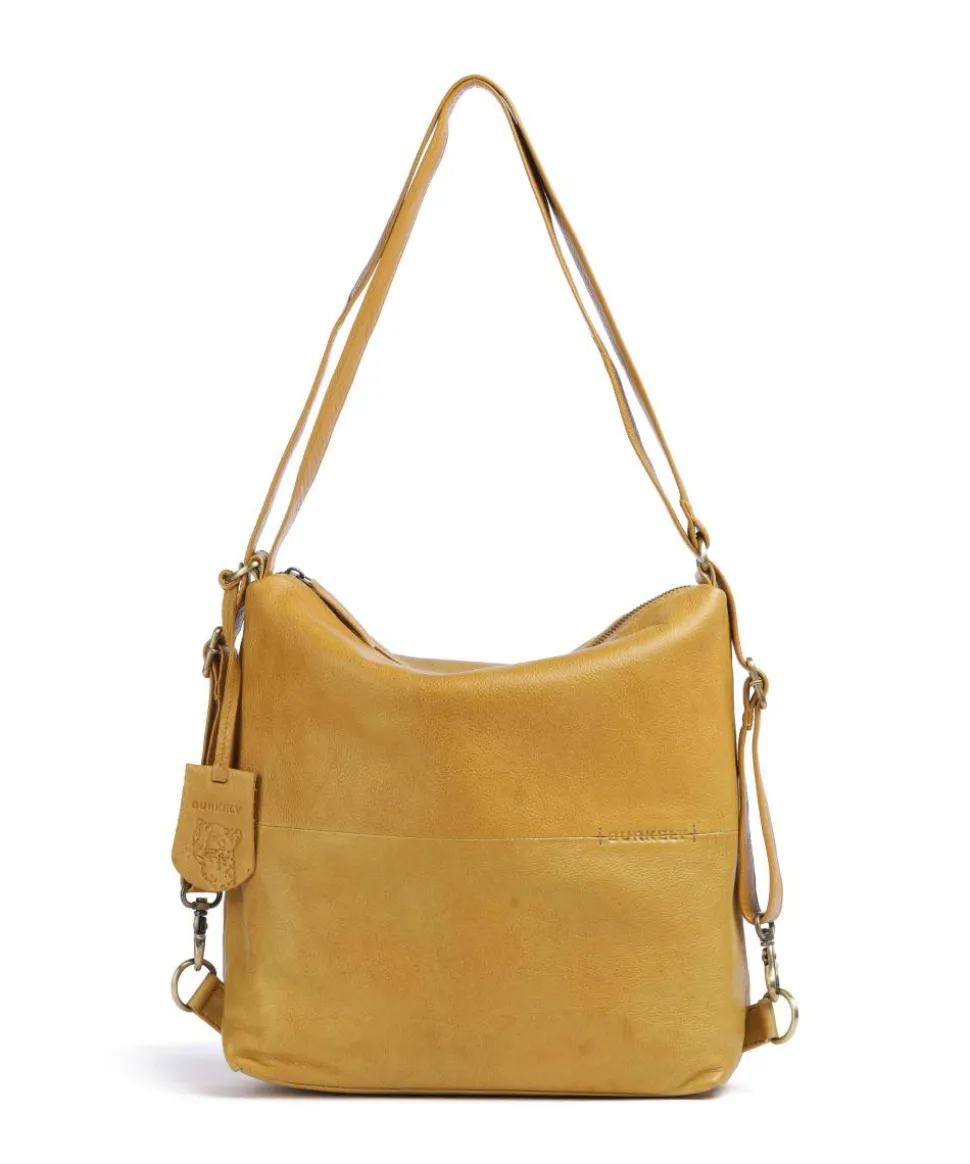 Natural Norah Rucksack-Tasche genarbtes Leder ocker