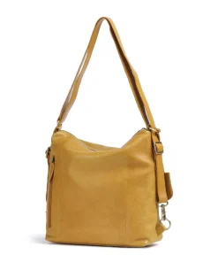 Natural Norah Rucksack-Tasche genarbtes Leder ocker