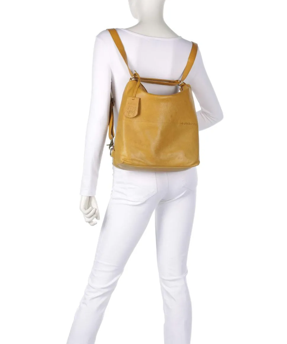 Natural Norah Rucksack-Tasche genarbtes Leder ocker