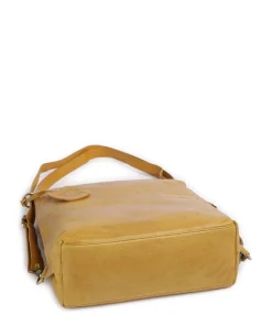 Natural Norah Rucksack-Tasche genarbtes Leder ocker