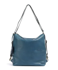 Natural Norah Rucksack-Tasche genarbtes Leder dunkelblau