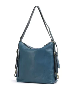 Natural Norah Rucksack-Tasche genarbtes Leder dunkelblau