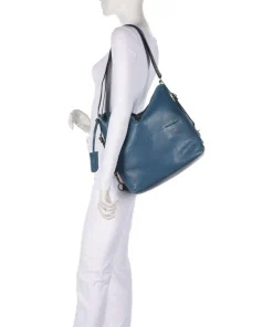 Natural Norah Rucksack-Tasche genarbtes Leder dunkelblau