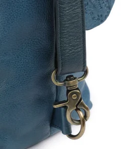 Natural Norah Rucksack-Tasche genarbtes Leder dunkelblau