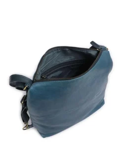 Natural Norah Rucksack-Tasche genarbtes Leder dunkelblau