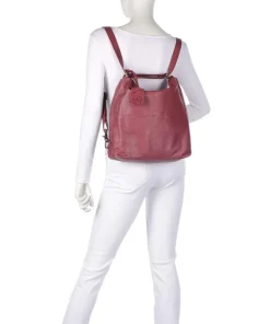 Natural Norah Rucksack-Tasche genarbtes Leder pink