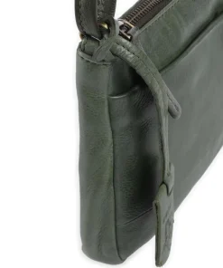 Natural Norah Umhängetasche Leder dunkelgrün