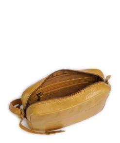 Natural Norah Umhängetasche genarbtes Rindsleder senfgelb