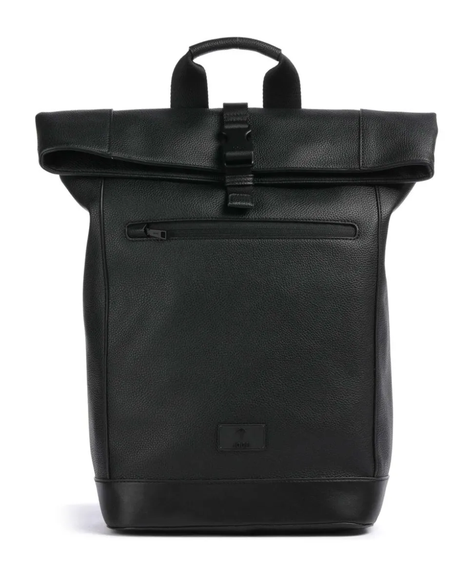 Nepezzano Otis Rolltop Rucksack 15″ Lederimitat schwarz