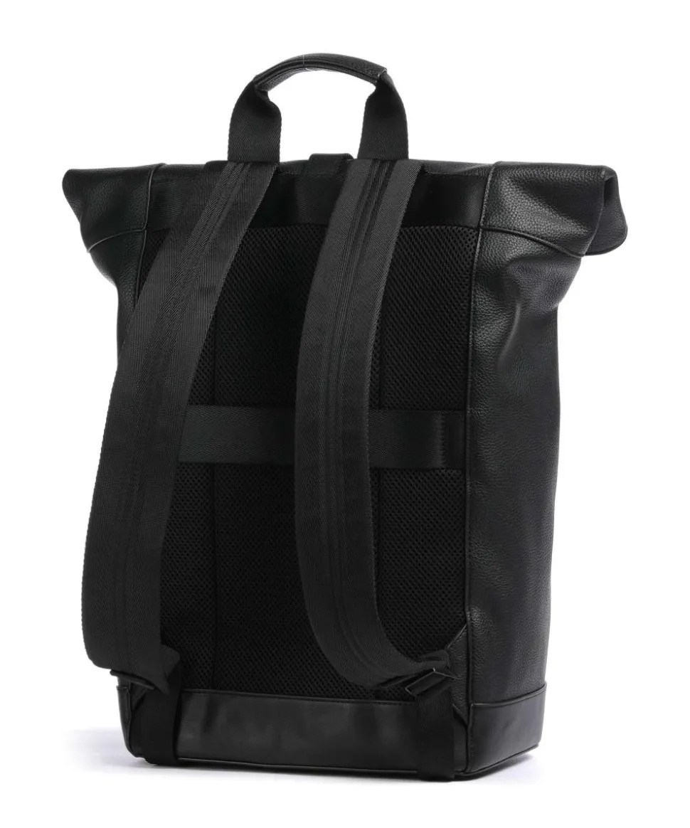 Nepezzano Otis Rolltop Rucksack 15″ Lederimitat schwarz