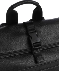 Nepezzano Otis Rolltop Rucksack 15″ Lederimitat schwarz