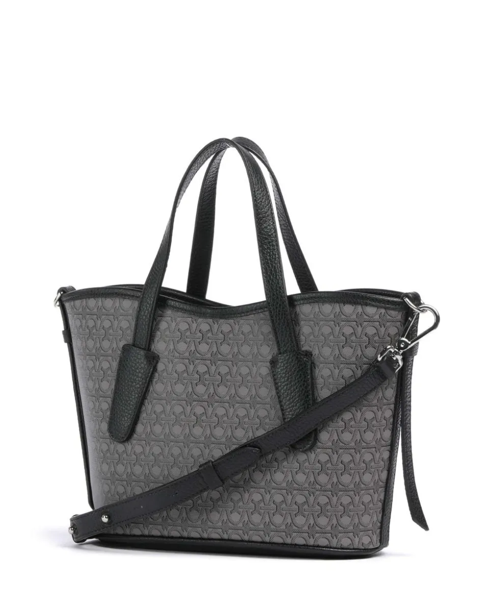 Never Without Bag Monogram Handtasche Baumwolle grau/schwarz