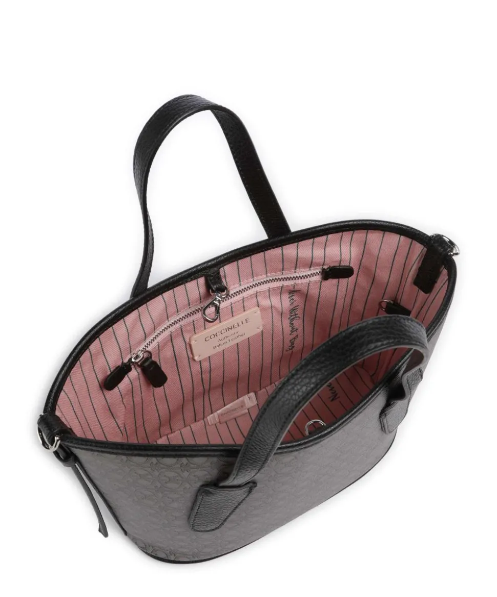 Never Without Bag Monogram Handtasche Baumwolle grau/schwarz