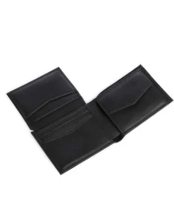 New Crosstown RFID Geldbörse genarbtes Rindsleder schwarz