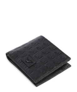 New Minorca Geldbörse geprägtes Kalbsleder schwarz