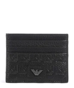 New Minorca Kreditkartenetui geprägtes Rindsleder schwarz