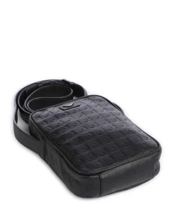 New Minorca Umhängetasche geprägtes Kalbsleder schwarz