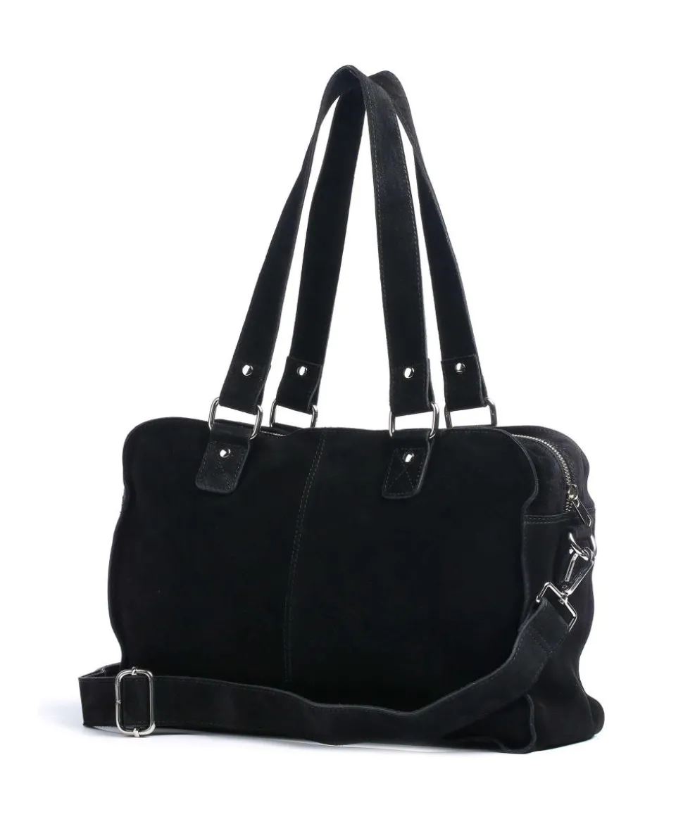 New Suede Mille Shopper aufgerautes Leder schwarz