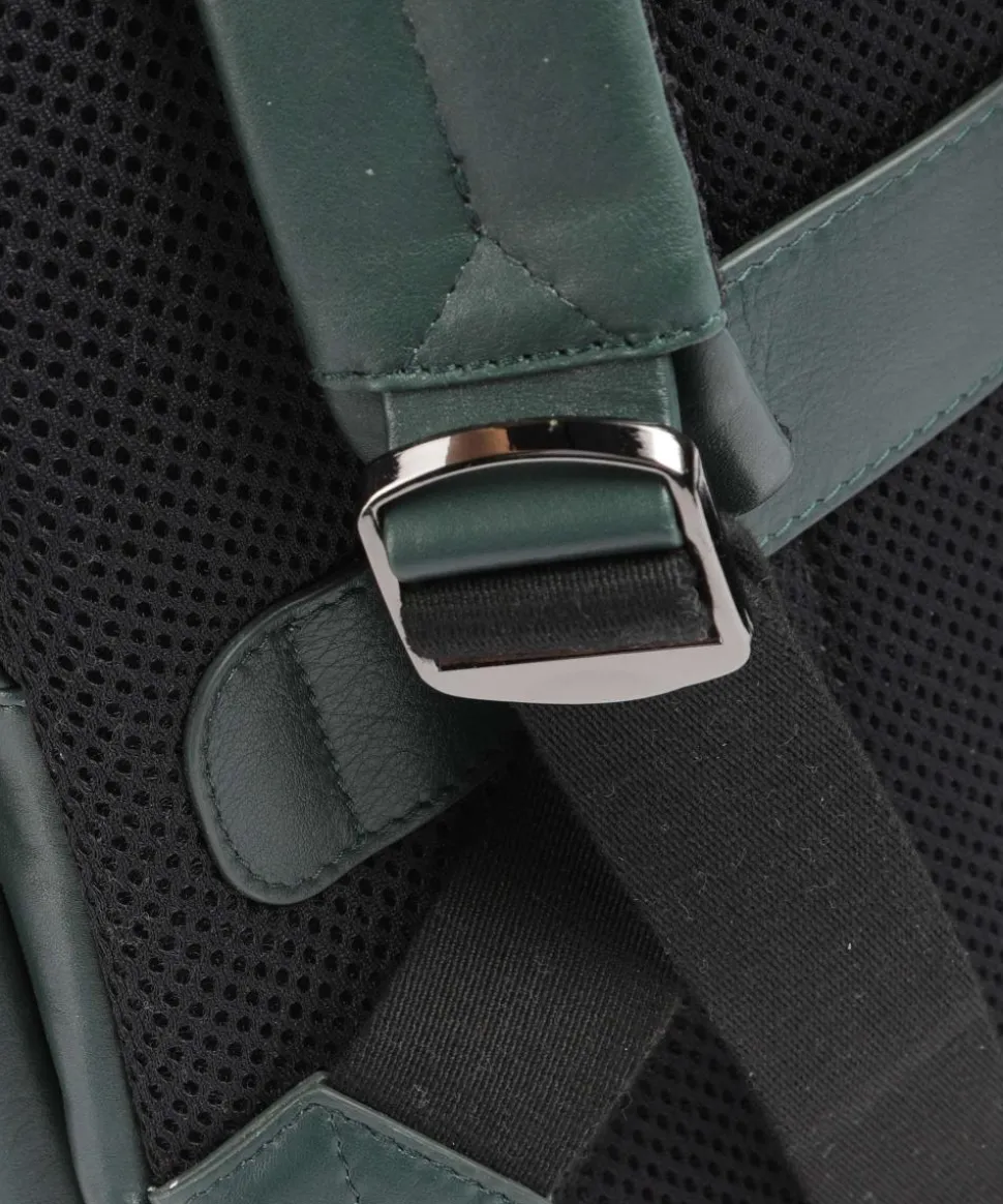 New York Laptop-Rucksack 15″ fein genarbtes Kalbsleder dunkelgrün