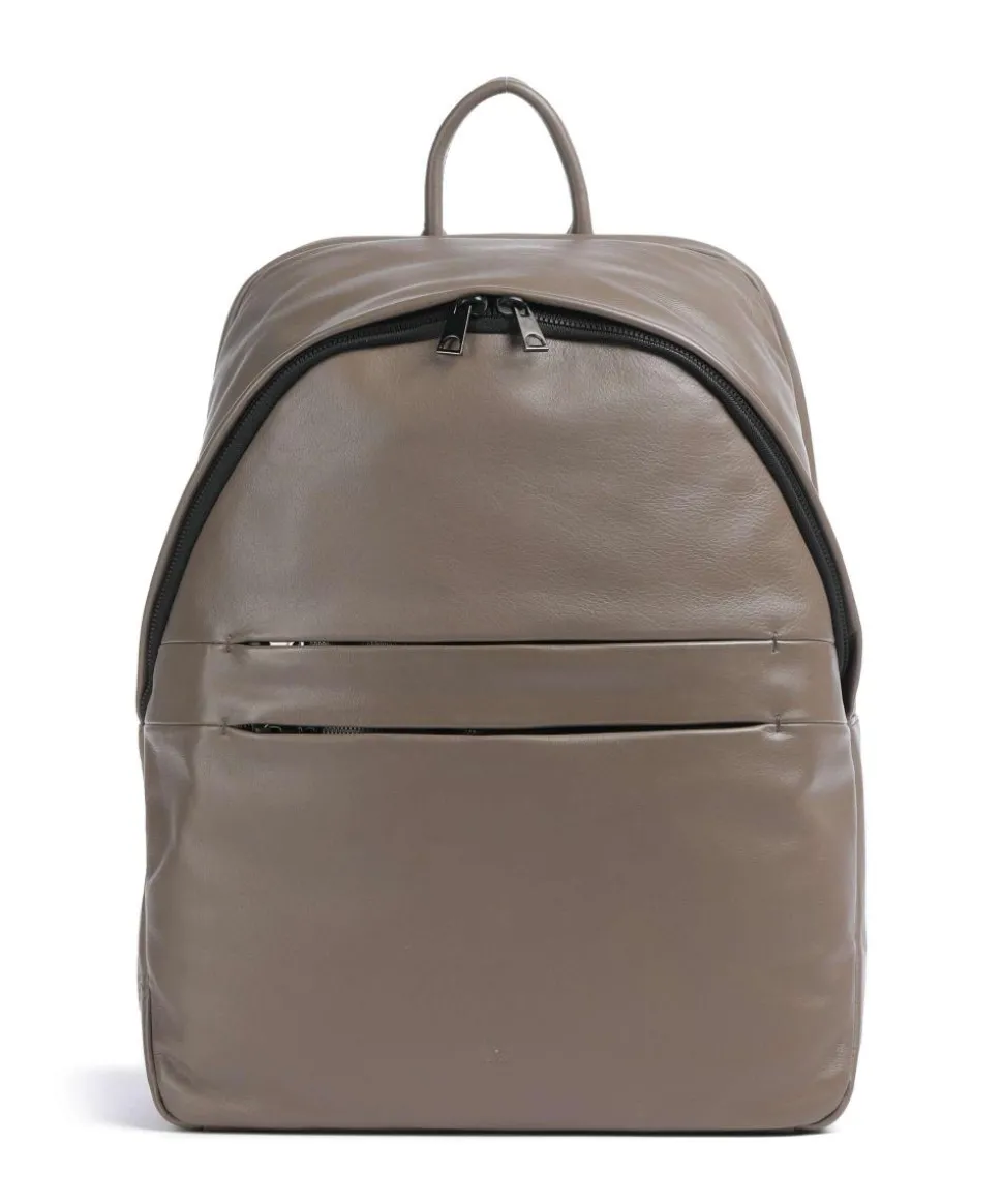 New York Laptop-Rucksack 15″ fein genarbtes Kalbsleder taupe