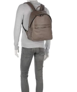 New York Laptop-Rucksack 15″ fein genarbtes Kalbsleder taupe