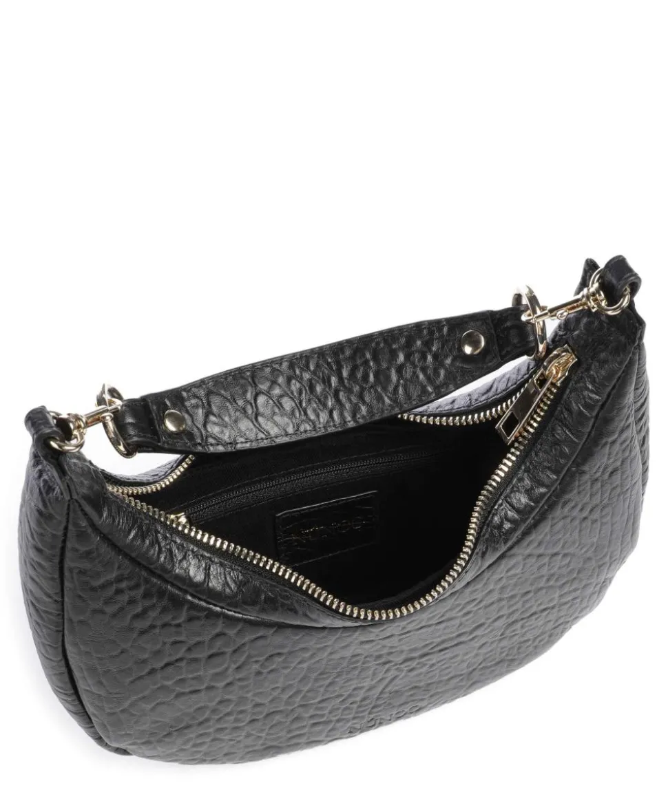 New Zealand Annabel Schultertasche genarbtes Leder schwarz