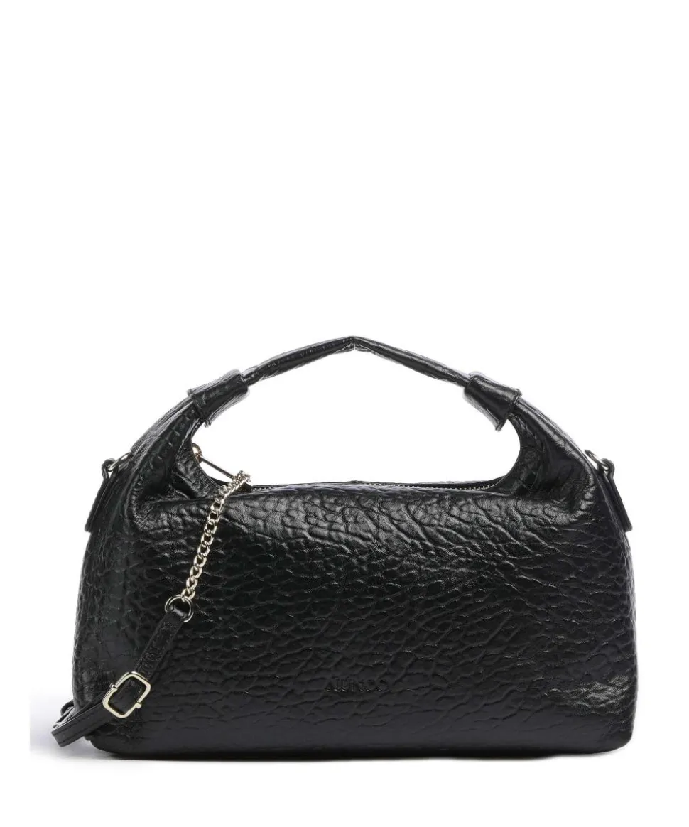 New Zealand Dandy Beuteltasche geprägtes Leder schwarz