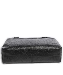 New Zealand Dandy Beuteltasche geprägtes Leder schwarz