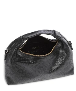 New Zealand Dandy Beuteltasche geprägtes Leder schwarz