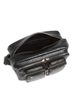 New Zealand Ellie Schultertasche genarbtes Leder schwarz