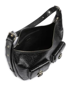 New Zealand Stella Pocket Beuteltasche genarbtes Leder schwarz