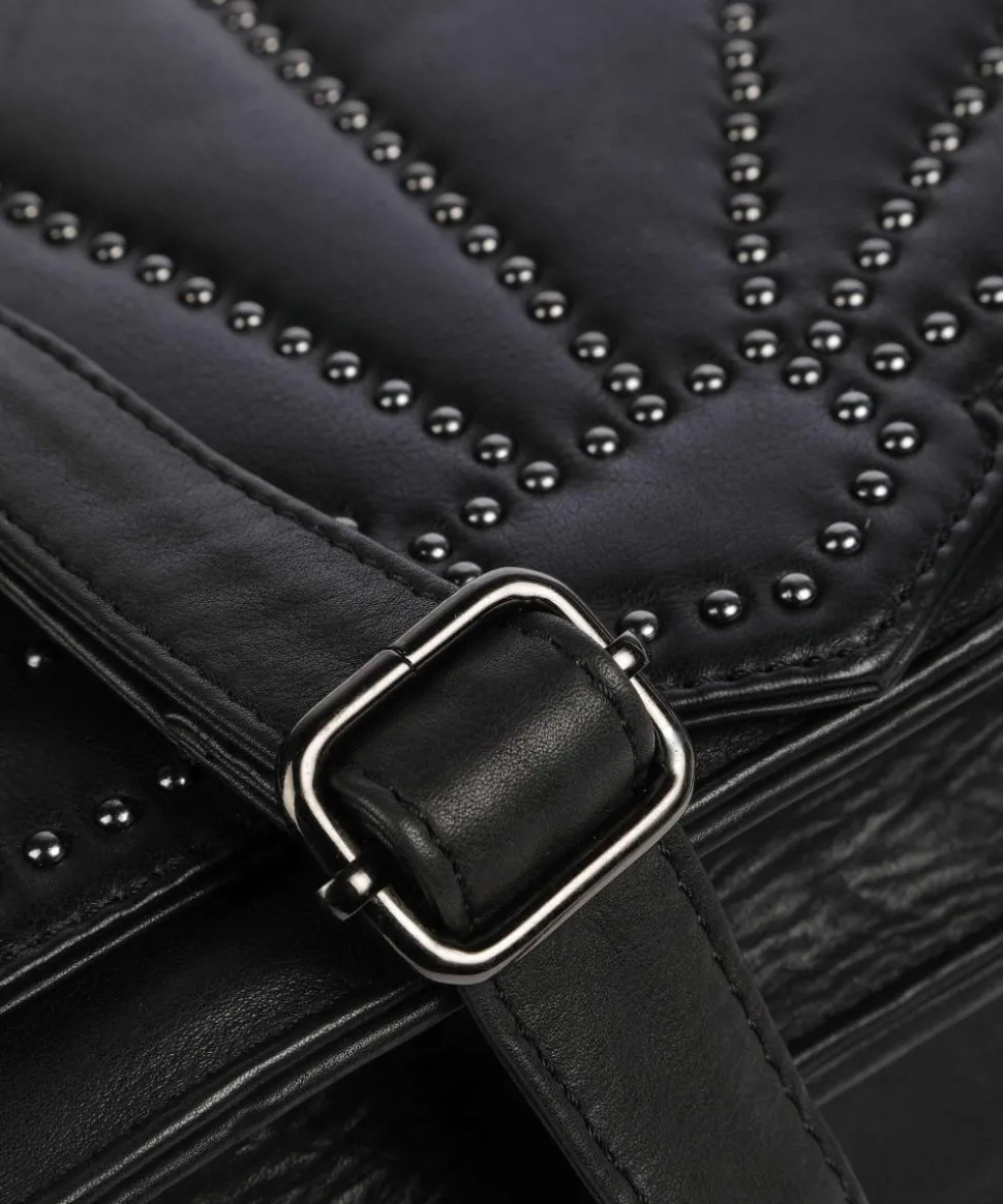 Night Stories Umhängetasche Rindsleder schwarz