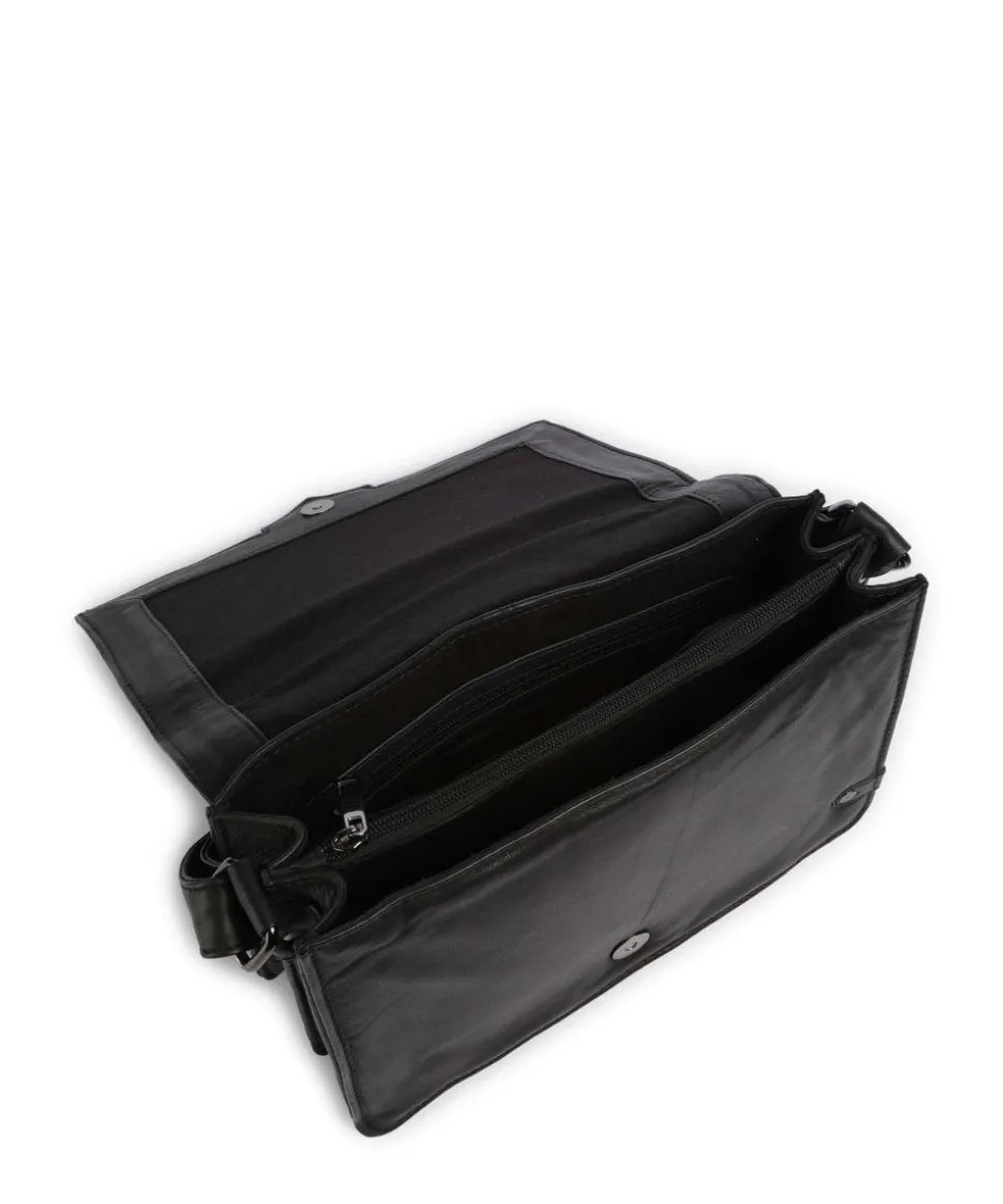 Night Stories Umhängetasche Rindsleder schwarz