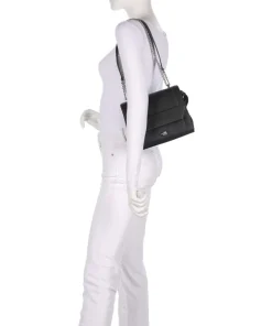 Ninon M Schultertasche genarbtes Rindsleder schwarz