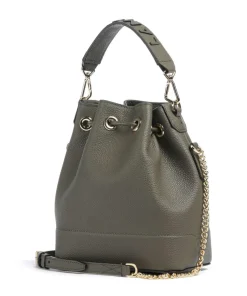 Ninon S Bucket bag genarbtes Rindsleder khaki