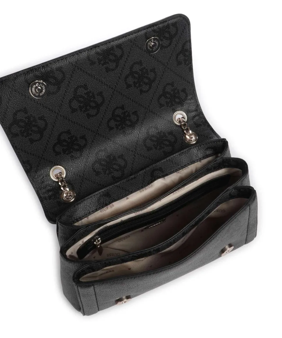 Noelle 4G Logo Schultertasche Lederimitat dunkelgrau