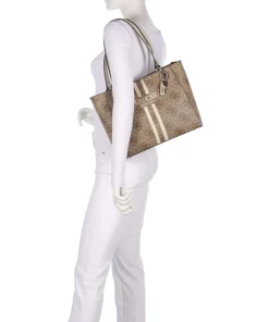 Noelle 4G Logo Shopper Lederimitat braun