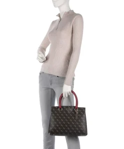 Noelle Handtasche Lederimitat dunkelbraun