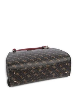 Noelle Q Logo Handtasche Lederimitat dunkelbraun