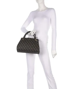 Noelle Q Logo Handtasche Lederimitat dunkelbraun