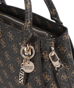 Noelle Q Logo Handtasche Lederimitat dunkelbraun