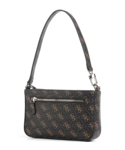 Noelle Q Logo Schultertasche Lederimitat dunkelbraun