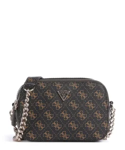 Noelle Q Logo Umhängetasche Lederimitat dunkelbraun