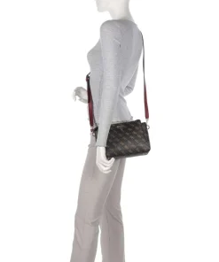 Noelle Q Logo Umhängetasche Lederimitat dunkelbraun