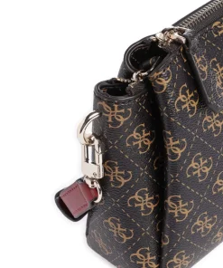 Noelle Q Logo Umhängetasche Lederimitat dunkelbraun